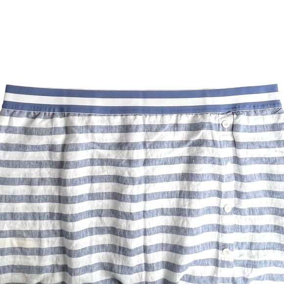 J. Jill Love Linen Womens Blue & White Striped Maxi Skirt Side Button Size 3X - Picture 8 of 14